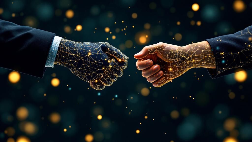 Two opposing sides debating over a digital DAO platform