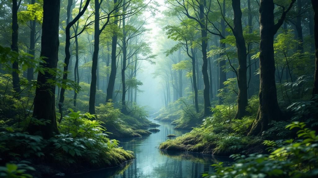 A digital forest representing interconnected DAOs